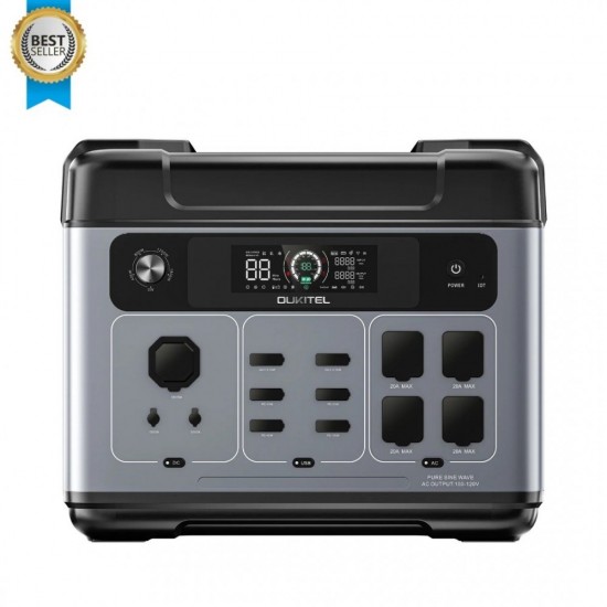 Powerstation OUKITEL P2001 Plus 2400W 2048Wh με Μπαταρία LiFePO4, Smart App Control, Fast Charge 1800W και Solar Input 500W 545-2522