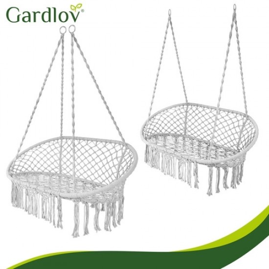 Διπλή Κούνια Κήπου "Gardlov Stork's Nest" με Μαξιλάρια έως 300kg Γκρι – 148x126 64-27378-2