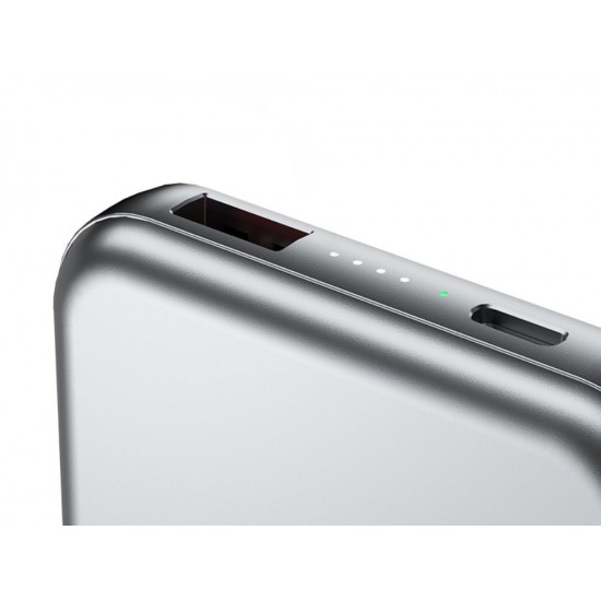 Power Bank 10000mAh Fast Charging με Ασύρματη Φόρτιση 15W, USB-C, Lightning και QC 3.0 Γκρι 15-06398_SZ