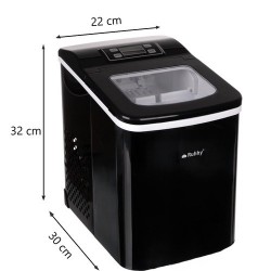 Παγομηχανή RUHHY 12Kg με Οθόνη LCD Χρονοδιακόπτη και 2 Μεγέθη Πάγου Inox Μαύρη 51-25565