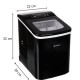 Παγομηχανή RUHHY 12Kg με Οθόνη LCD Χρονοδιακόπτη και 2 Μεγέθη Πάγου Inox Μαύρη 51-25565