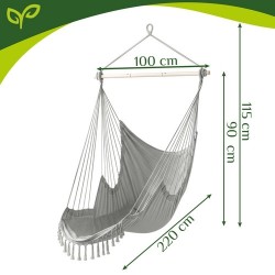 Κρεμαστή Πολυθρόνα Κήπου Gardlov BOHO με 2 Μαξιλάρια έως 150kg Γκρι  210 cm192-2738-1