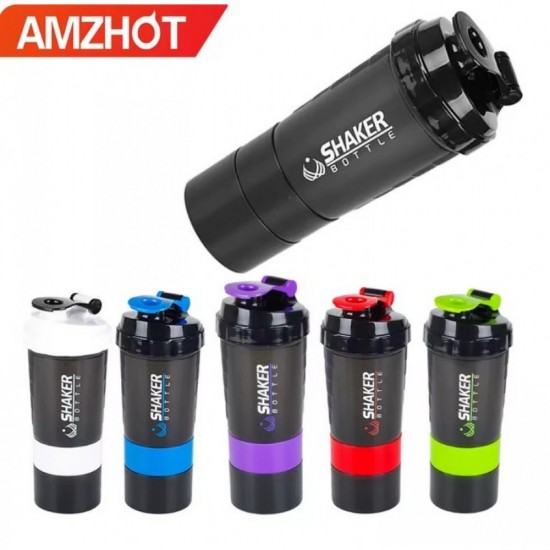 Shaker Πρωτεΐνης 500ml με Αποθηκευτικό Δοχείο Βιδωτό BPA Free – για Gym Fitness & Συμπληρώματα 37-1295