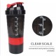 Shaker Πρωτεΐνης 500ml με Αποθηκευτικό Δοχείο Βιδωτό BPA Free – για Gym Fitness & Συμπληρώματα 37-1295