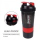 Shaker Πρωτεΐνης 500ml με Αποθηκευτικό Δοχείο Βιδωτό BPA Free – για Gym Fitness & Συμπληρώματα 37-1295