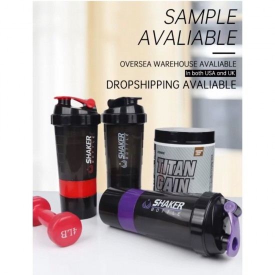 Shaker Πρωτεΐνης 500ml με Αποθηκευτικό Δοχείο Βιδωτό BPA Free – για Gym Fitness & Συμπληρώματα 37-1295
