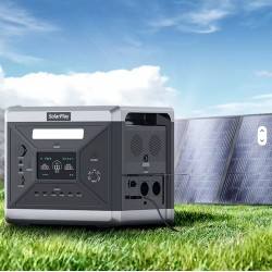 Φορητός Σταθμός Ενέργειας SolarPlay 2400W 2160Wh LiFePO4 με Αναδιπλούμενο Ηλιακό Πάνελ 200W Pure Sine Wave UPS 504-5451