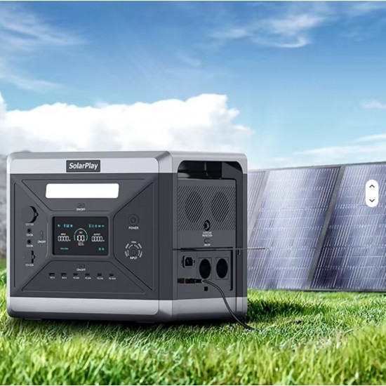 Φορητός Σταθμός Ενέργειας SolarPlay 2400W 2160Wh LiFePO4 με Αναδιπλούμενο Ηλιακό Πάνελ 200W Pure Sine Wave UPS 504-5451
