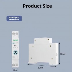 WiFi Έξυπνος Διακόπτης Ράγας DIN RCBO 63A με Μέτρηση Κατανάλωσης, Προστασία Διαρροής και Χειρισμό μέσω Εφαρμογής TUYA– 10-6481