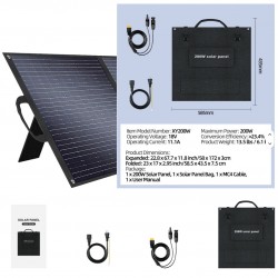 Αναδιπλούμενο Φορητό Ηλιακό Πάνελ SolarPlay 200W για Power Station και Camping – 175-3978