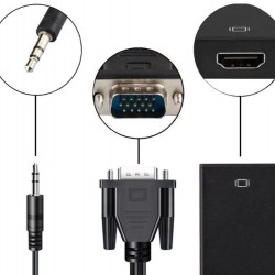 Αντάπτορας VGA σε HDMI Full HD 1080p με Ήχο 3.5mm και USB Τροφοδοσία 25-06327