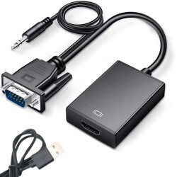 Αντάπτορας VGA σε HDMI Full HD 1080p με Ήχο 3.5mm και USB Τροφοδοσία 25-06327