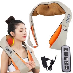 Συσκευή Μασάζ Shiatsu για Αυχένα, Πλάτη και Σώμα με Θερμότητα, Ηχείο και 8 Κεφαλές Μασάζ 13-24451_BE