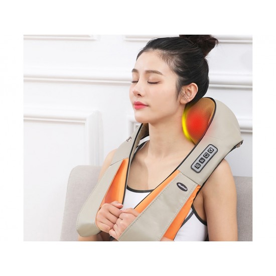 Συσκευή Μασάζ Shiatsu για Αυχένα, Πλάτη και Σώμα με Θερμότητα, Ηχείο και 8 Κεφαλές Μασάζ 13-24451_BE