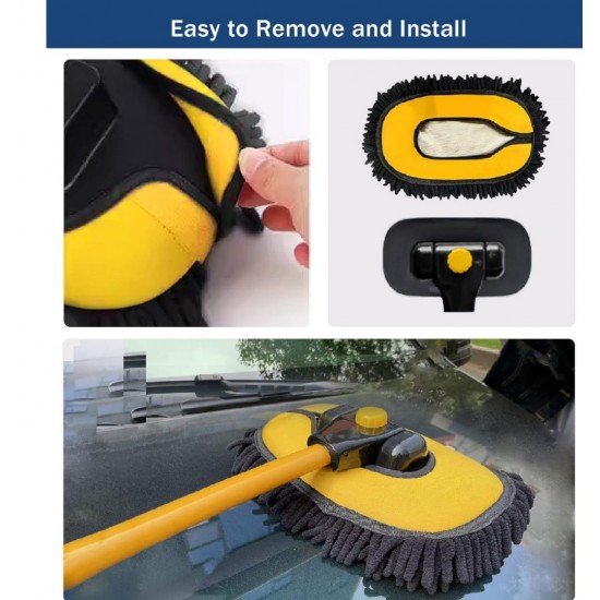 Ανταλλακτική Κεφαλή Microfiber Chenille για Βούρτσα Πλυσίματος Αυτοκινήτου 3 σε 1 – Πλενόμενη και Επαναχρησιμοποιούμενη 25-3401