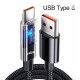 Καλώδιο Φόρτισης USB-A σε USB-C 240W με LED Ένδειξη Ισχύος, Νάιλον Πλέξη και Μήκος 2m 33-1202