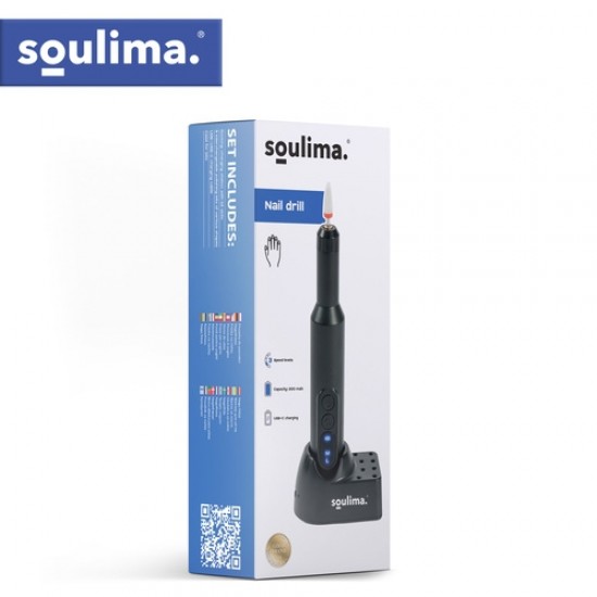 Ηλεκτρικός Τροχός Μανικιούρ Πεντικιούρ Soulima Ασύρματος 18000rpm με USB-C, Βάση Φόρτισης και 6 Κεφαλές 75-27229