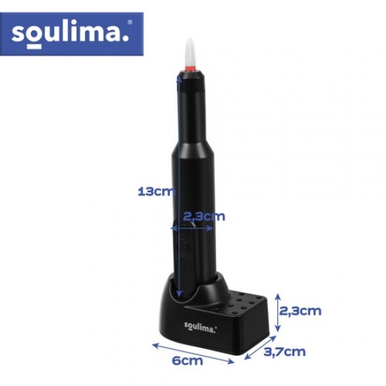 Ηλεκτρικός Τροχός Μανικιούρ Πεντικιούρ Soulima Ασύρματος 18000rpm με USB-C, Βάση Φόρτισης και 6 Κεφαλές 75-27229