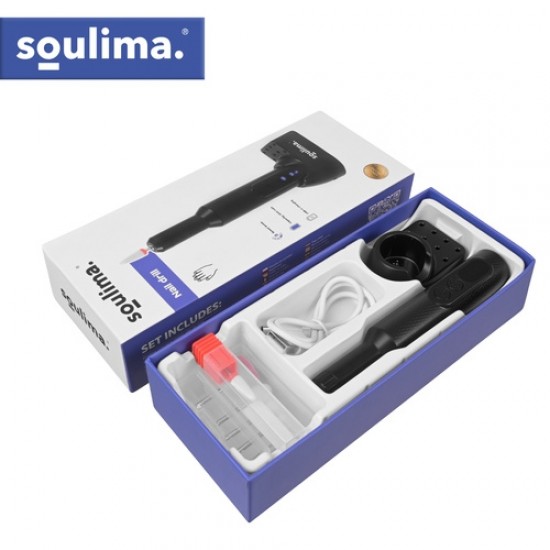 Ηλεκτρικός Τροχός Μανικιούρ Πεντικιούρ Soulima Ασύρματος 18000rpm με USB-C, Βάση Φόρτισης και 6 Κεφαλές 75-27229