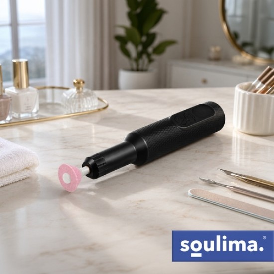 Ηλεκτρικός Τροχός Μανικιούρ Πεντικιούρ Soulima Ασύρματος 18000rpm με USB-C, Βάση Φόρτισης και 6 Κεφαλές 75-27229