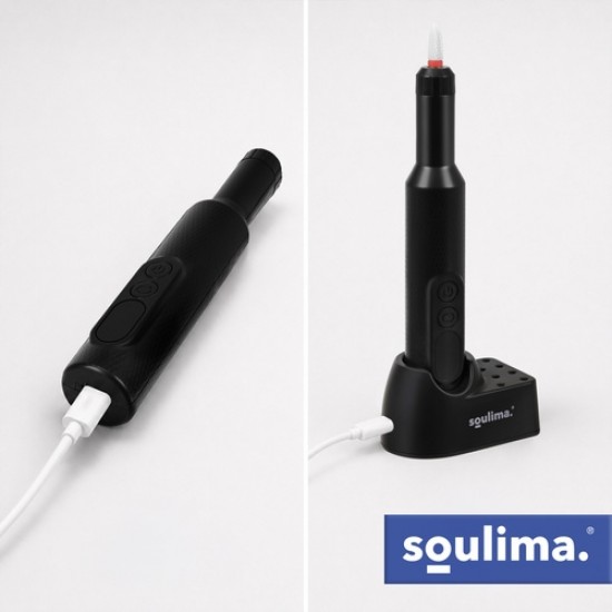 Ηλεκτρικός Τροχός Μανικιούρ Πεντικιούρ Soulima Ασύρματος 18000rpm με USB-C, Βάση Φόρτισης και 6 Κεφαλές 75-27229