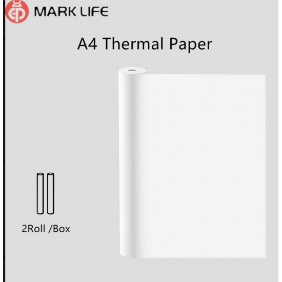Θερμικό Χαρτί Εκτύπωσης Marklife A4 σε Ρολό 210x30mm 2 Ρολά/Συσκευασία για Φορητούς Θερμικούς Εκτυπωτές A4 6-9845