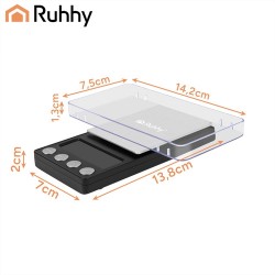 Ψηφιακή Ζυγαριά Ακριβείας Τσέπης Ruhhy 500g / 0,01g με LED Οθόνη και Λειτουργία Tare 41-27932