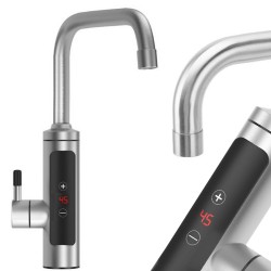 Ηλεκτρική Βρύση Ταχυθερμαντήρας Νερού 3000W με LCD Οθόνη 30–60°C Ασημί 24-07218