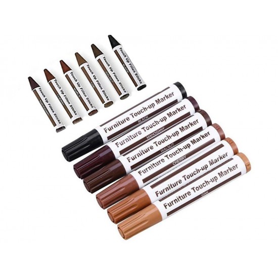 Σετ Επισκευής Επίπλων και Ξύλου 13 Τεμαχίων με Μαρκαδόρους και Κερί 6 Χρωμάτων 3-01687