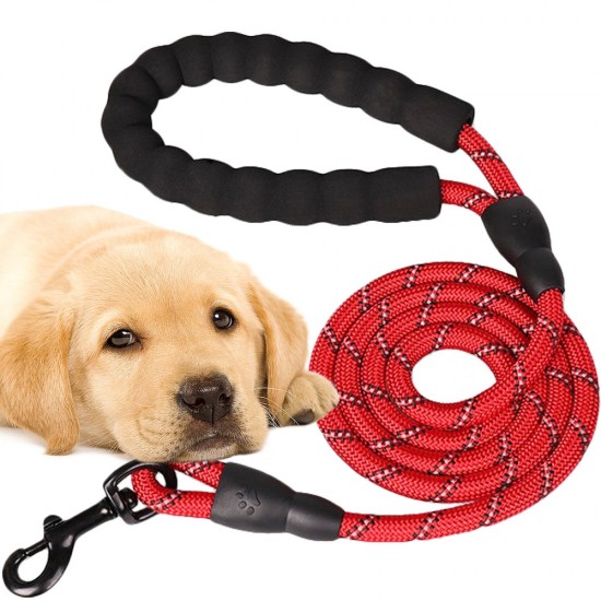Ανθεκτικό Λουρί Σκύλου Εκπαίδευσης με Ανακλαστικό Σχοινί και Μαλακή Λαβή 120cm Κόκκινο 13-19360_CZE