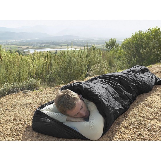 Υπνόσακος Camping με Κουκούλα και Θήκη Μεταφοράς 205x70cm Μαύρος 9-14601