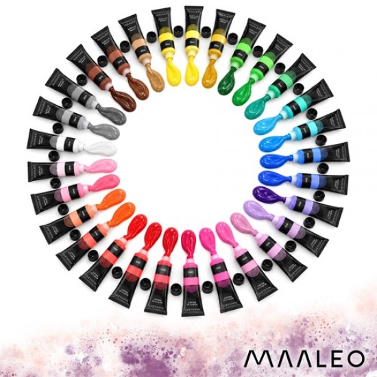 Σετ Ακρυλικά Χρώματα Ζωγραφικής Maaleo 36 Χρωμάτων 20ml για Καμβά Ξύλο Χαρτί και DIY  6-27867