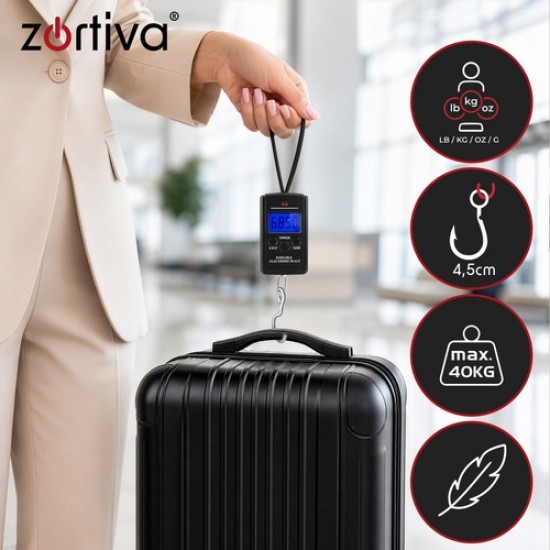 Ψηφιακή Ζυγαριά Αποσκευών Χειρός Zortiva έως 40kg με LCD Οθόνη και Γάντζο - 2-28069