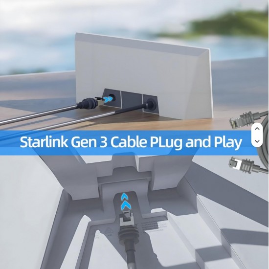 Καλώδιο Ethernet Υψηλής Ταχύτητας για Starlink Gen 3 / V3 46m 150FT Αδιάβροχο 26AWG Γκρι - 27-88911
