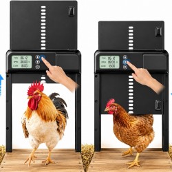 Αυτόματη Πόρτα Κοτετσιού με Χρονοδιακόπτη LCD Προστασία Παγίδευσης και Μπαταρίες Μαύρη - 14-5158
